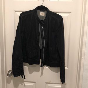 Lightweight denim gap moto jacket